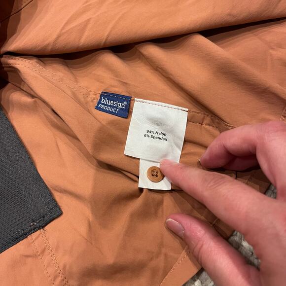 REI Men's Long Sleeve Button Down Hiking Shirt Sz 2XL Orange Outdoor Gorpcore - Picture 4 of 7